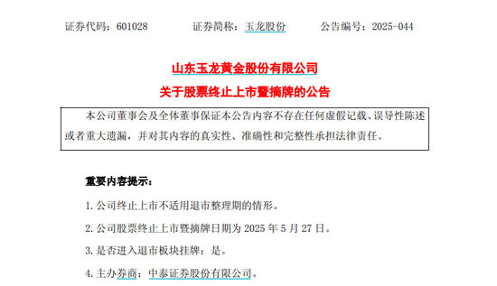 股票配资盘 601028，主动退市！下周二摘牌